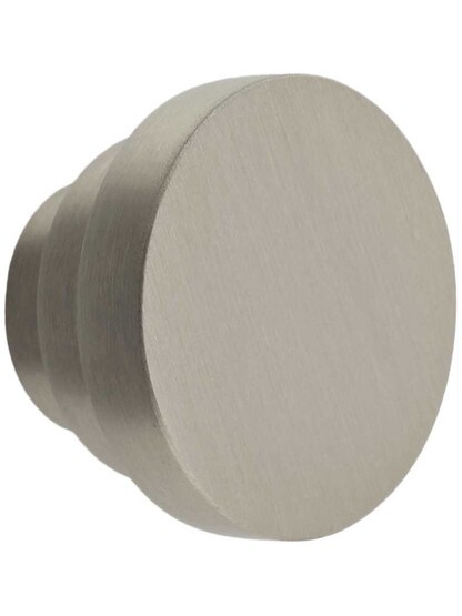 Stepped Round Knob - 1 1/2 inch Diameter in Satin Nickel.